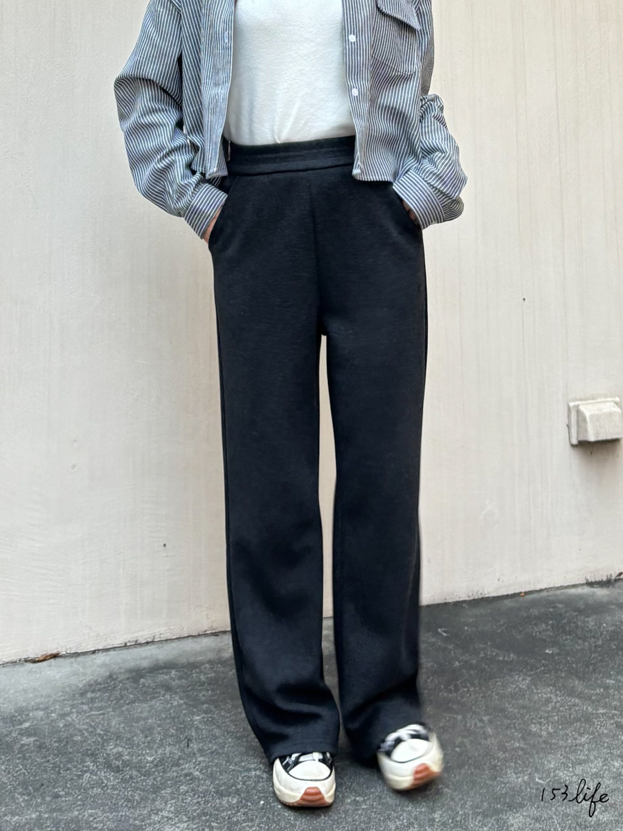 |現貨|[黑灰新色🎉]⛄️（加絨/一般）小個子燕麥糯米鬆緊休閒直筒褲（XXS-L）（九分/長款）