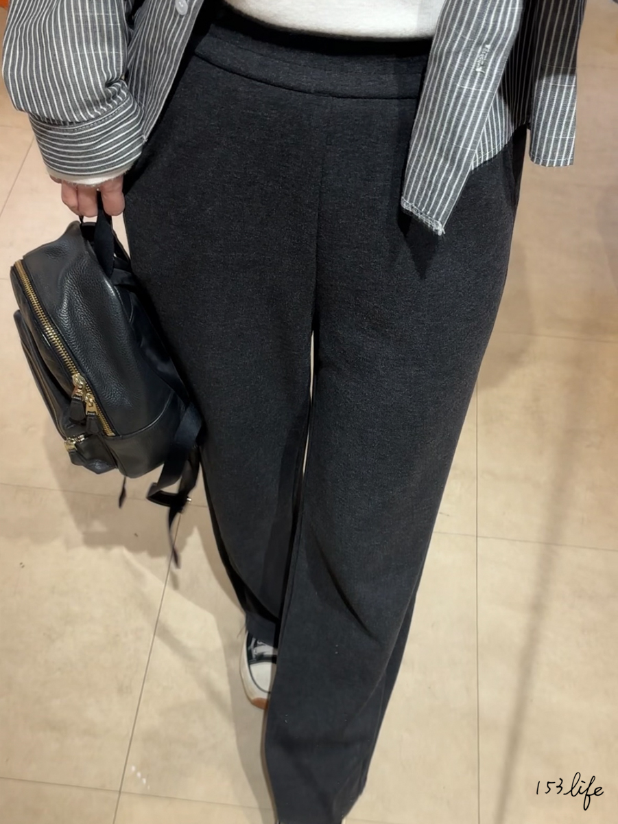 |現貨|[黑灰新色🎉]⛄️（加絨/一般）小個子燕麥糯米鬆緊休閒直筒褲（XXS-L）（九分/長款）