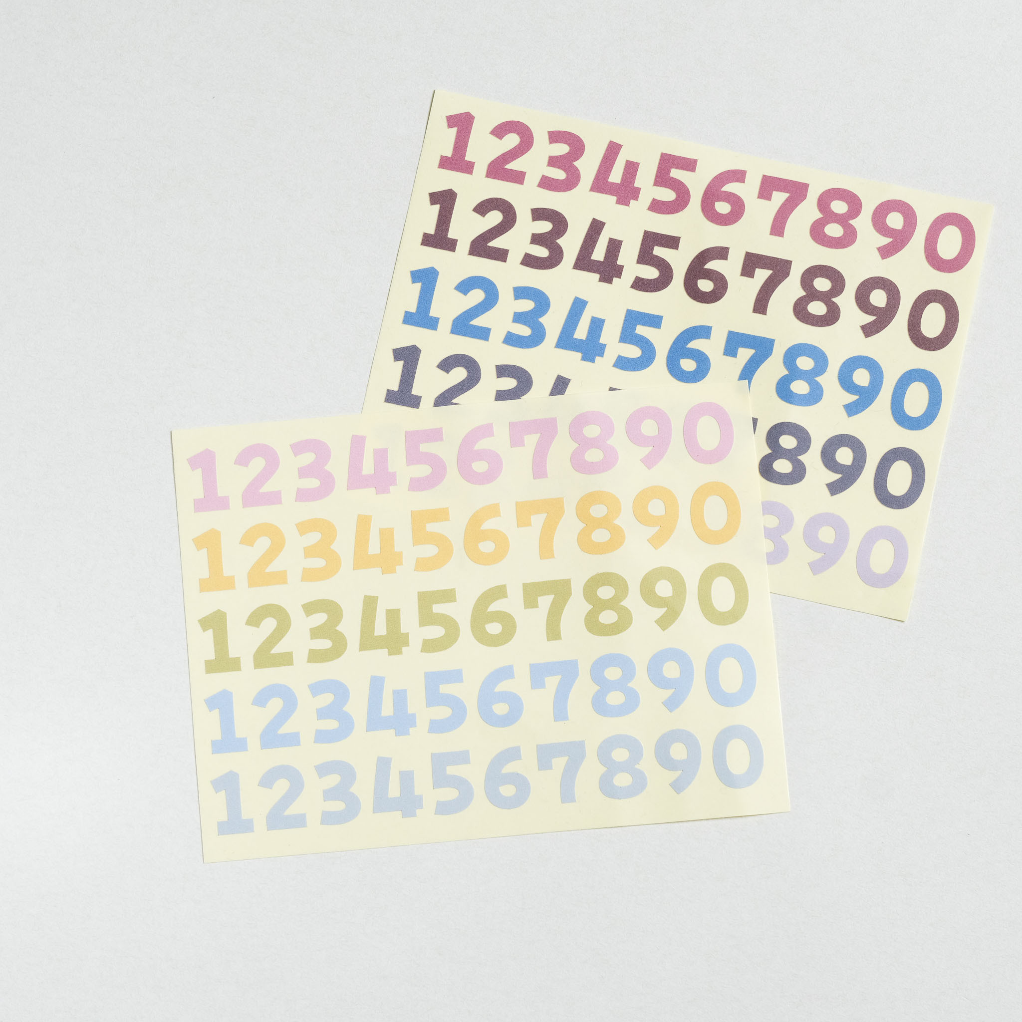 全割型數字貼紙 模造貼 2色一組｜一分之一工作室 臺灣