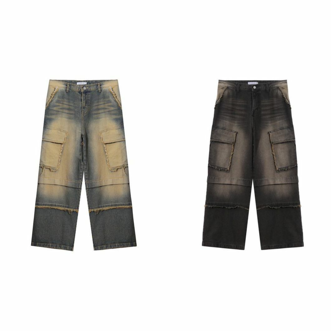 洗水工裝鬆身牛仔褲 UNUSED-055P