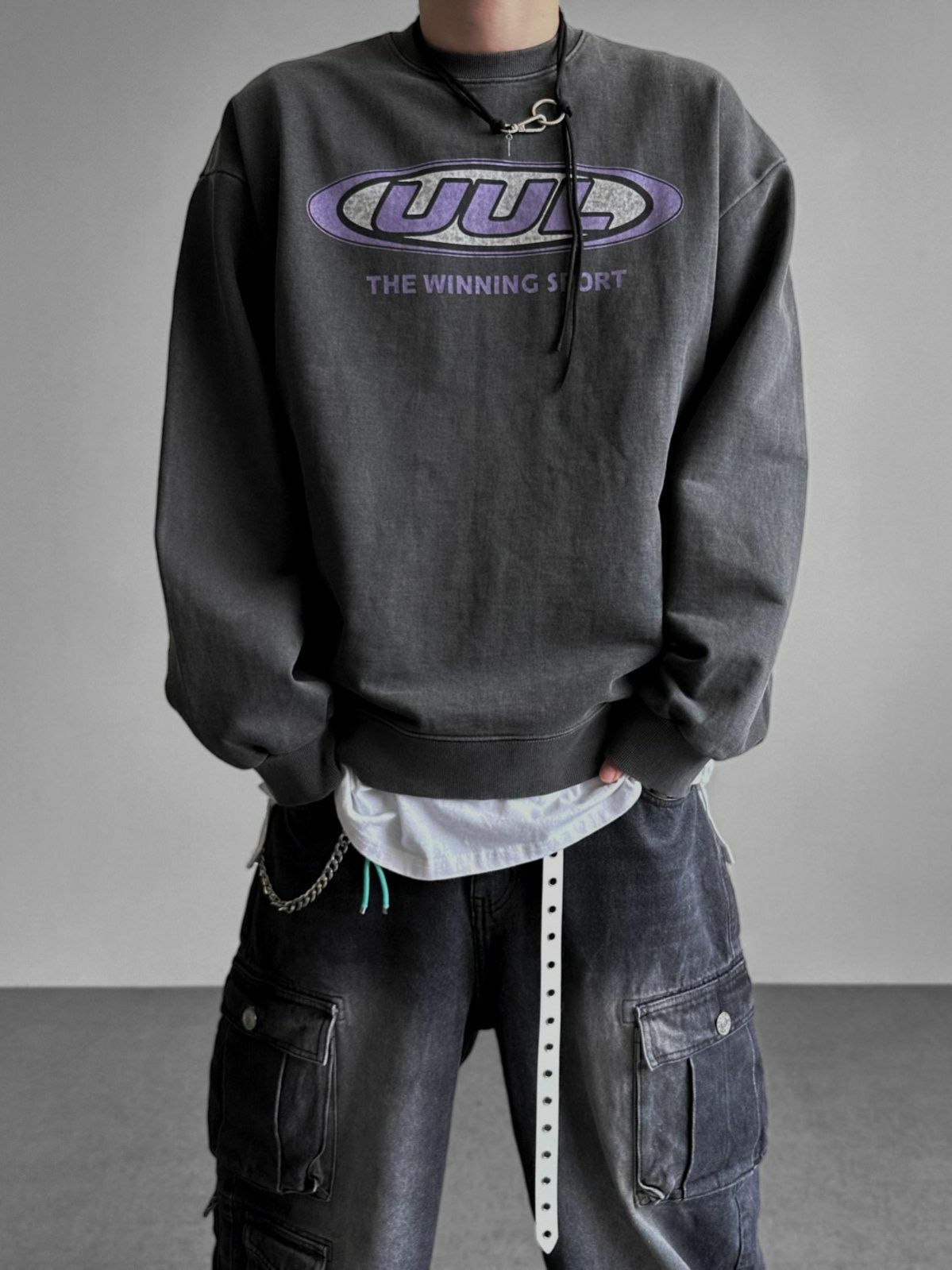 洗水英文字衛衣 UNUSED-056T