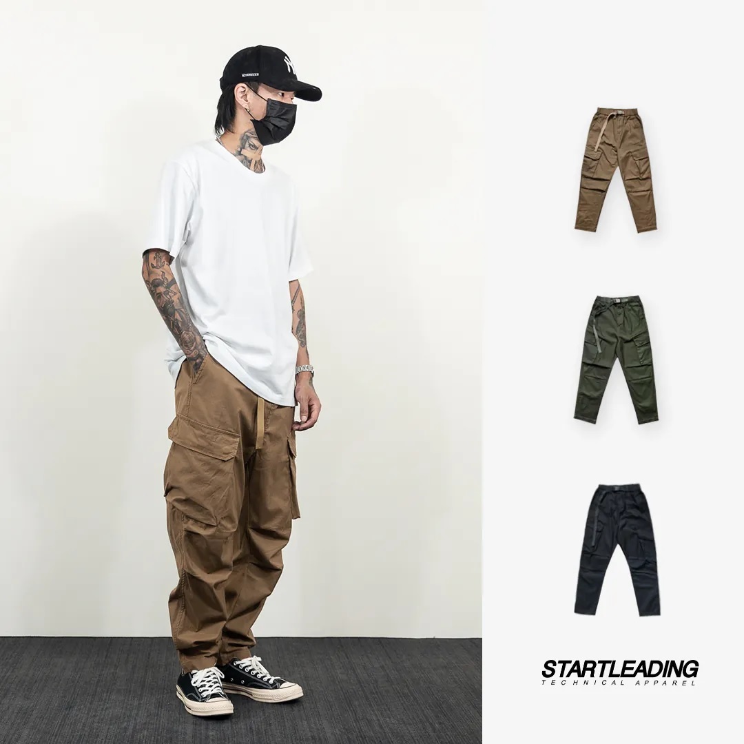 彈力錐形六口袋工作褲 PL888