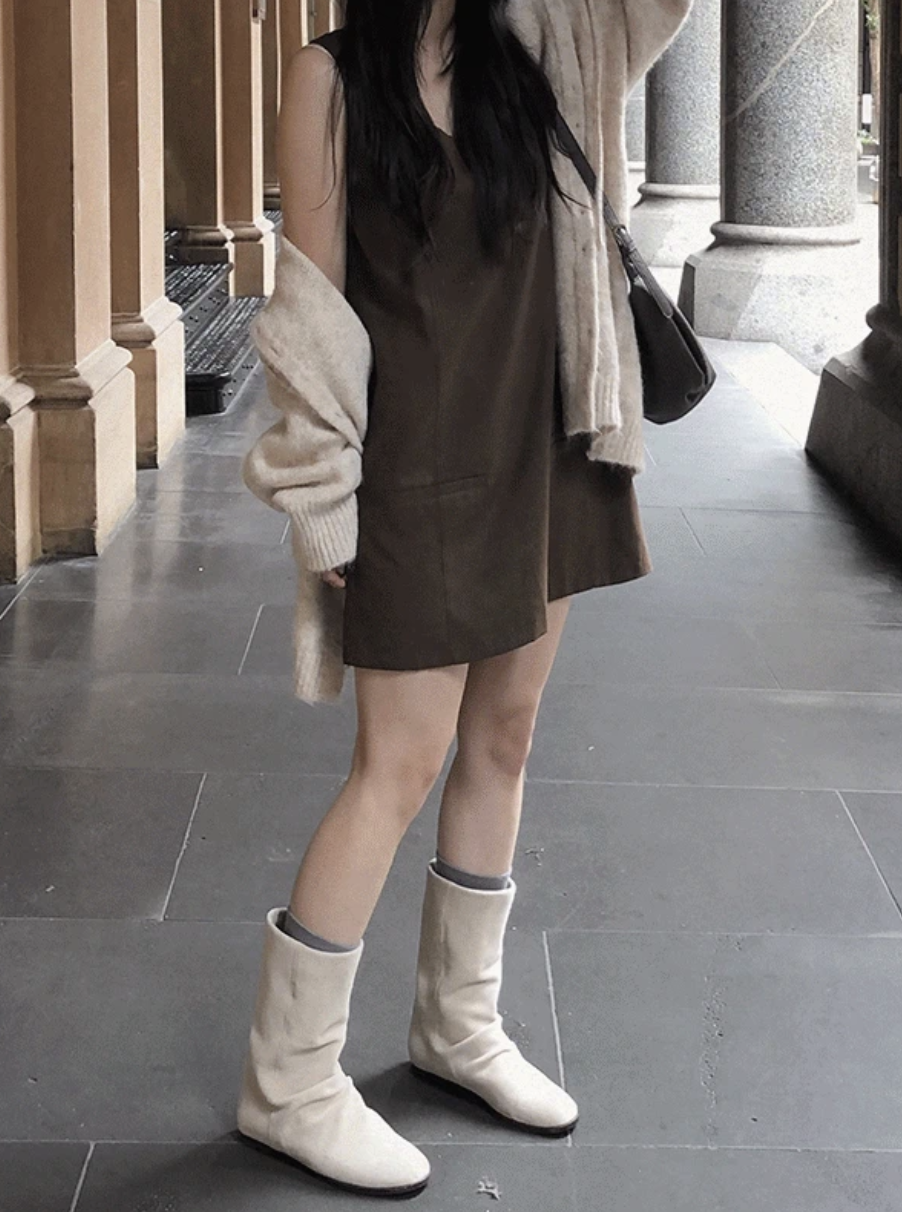 預訂｜SLOWAND #SLOWMADE Daily Suede Dress (2 Color)