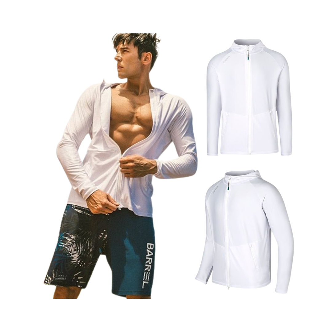 ▲BARREL SALT 男款拉鍊連帽防曬衣