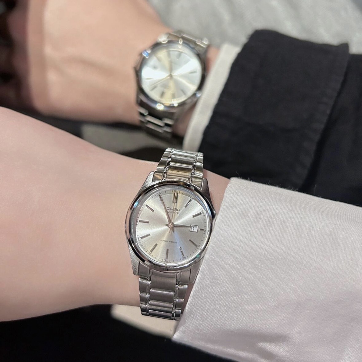 <情人節限定💌>Casio Watch 卡西歐  ENTICER&VINTAGE系列情侶 石英機芯 不鏽鋼錶帶 銀黑 銀白