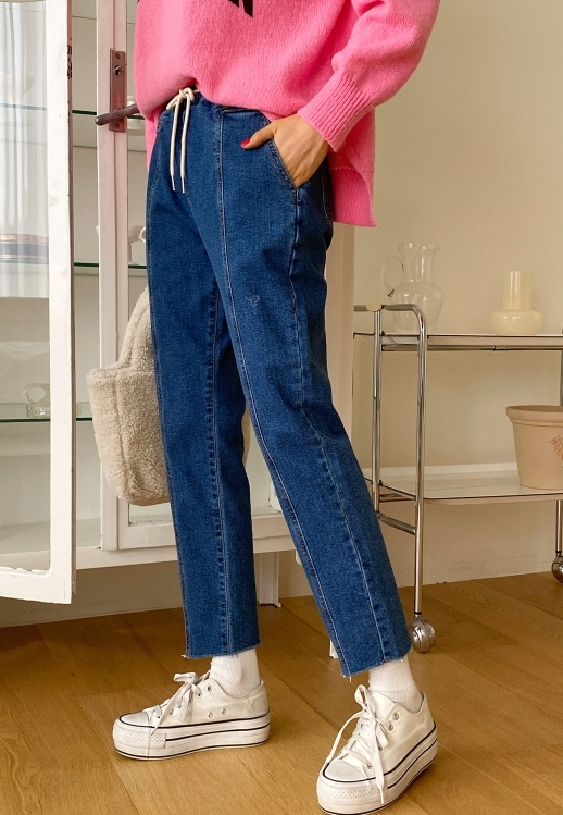 春夏新款/摩毛厚磅牛仔褲 (藍) MANIFEST正韓🇰🇷