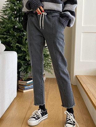 春夏新款/摩毛厚磅牛仔褲 (黑) MANIFEST正韓🇰🇷