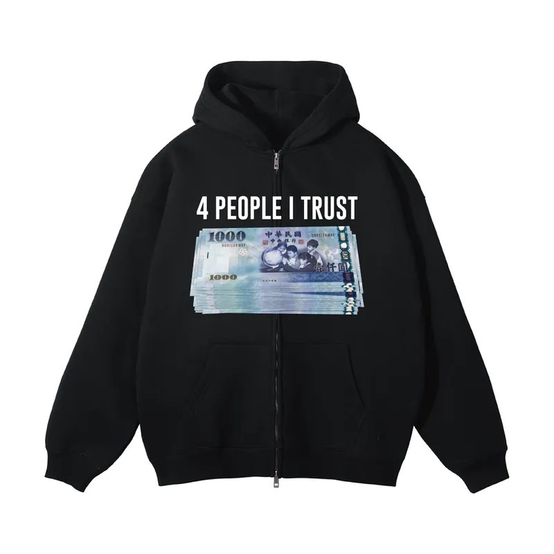 Bootlegway｜“Money Talk” Zip Up Hoodie (Black)