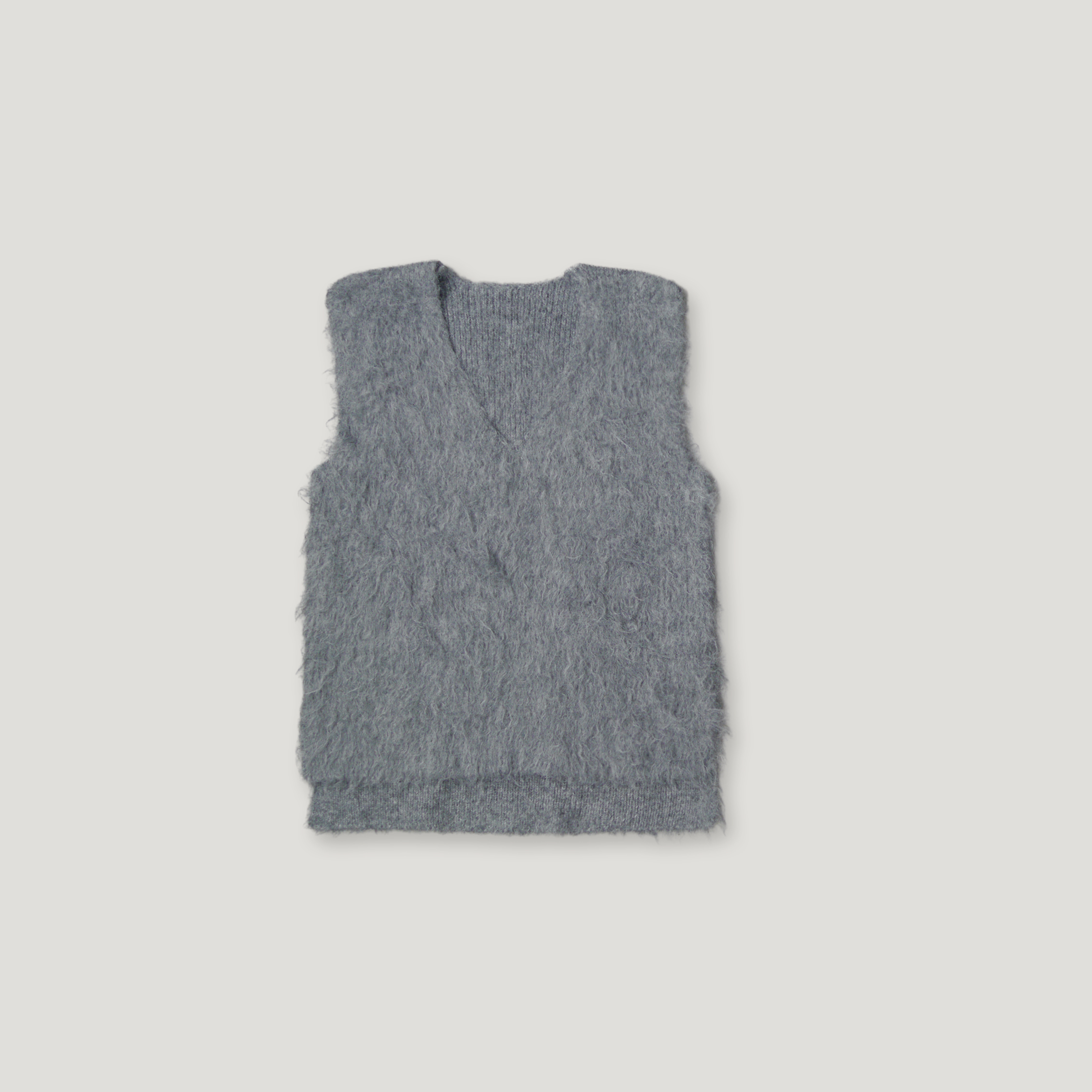 J.P.L. 斜襟馬海毛背心 ╭ 2色 ╮