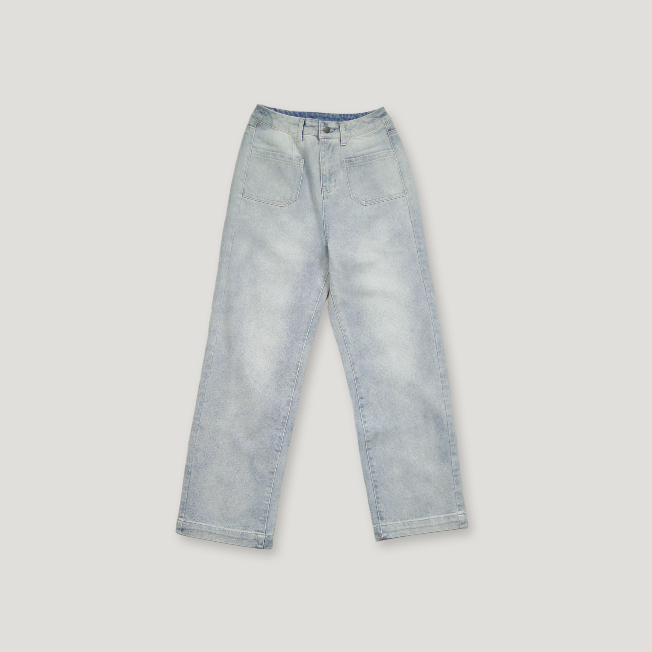 J.P.L. 高腰口袋丹寧直筒褲 ╭ 2色 ╮