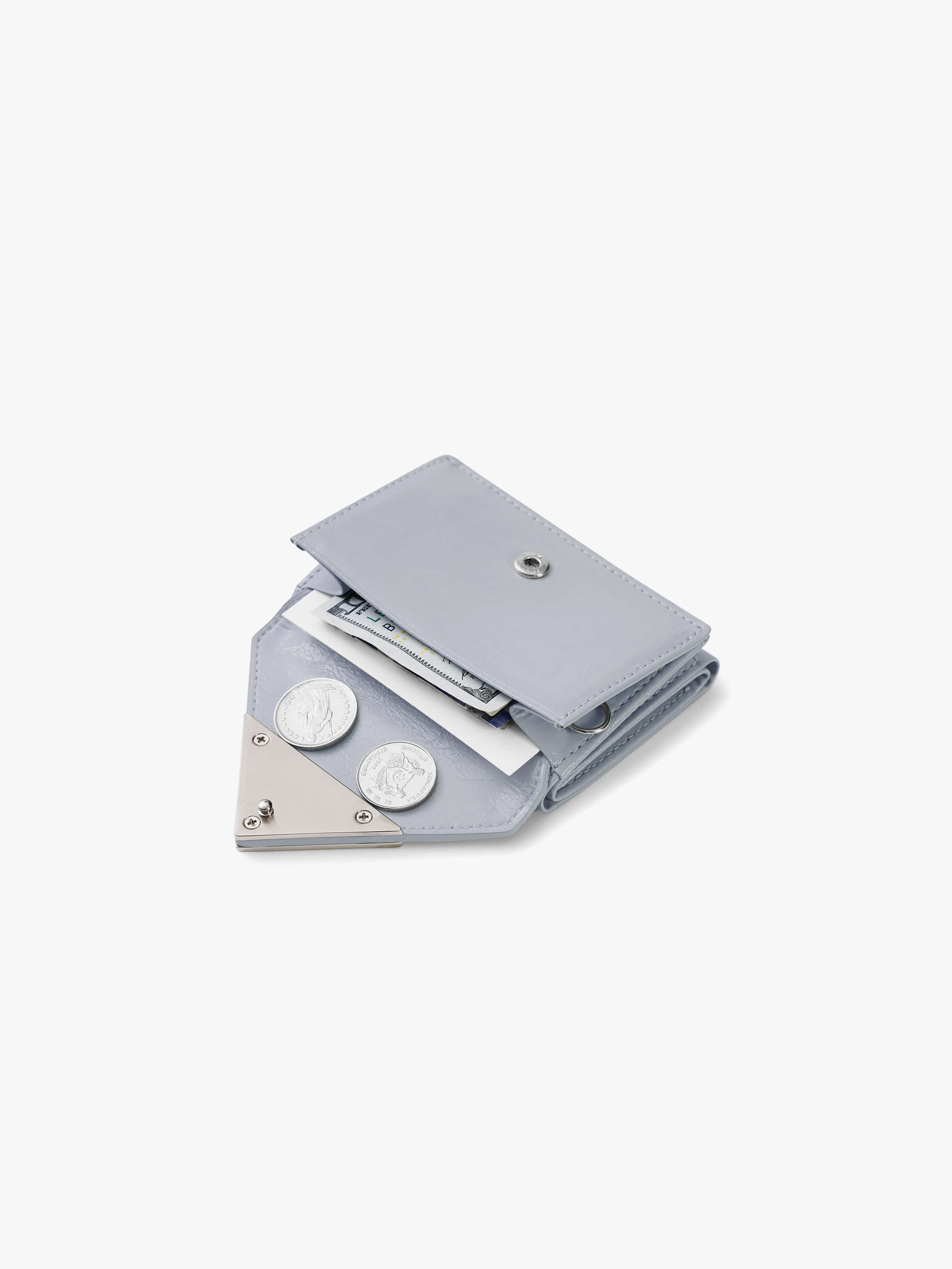 fennec - CRINKLE TRIANGLE TRIPLE WALLET - MISTY LAVENDER