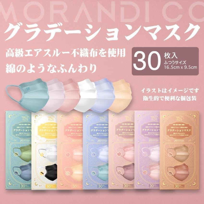 日本Morandi Co雙色不織布口罩 1盒30入