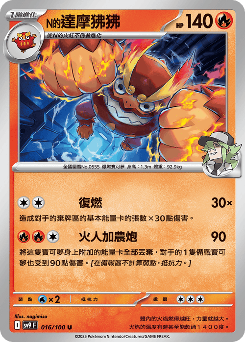 【SV9F 016/100 U】N的達摩狒狒 U