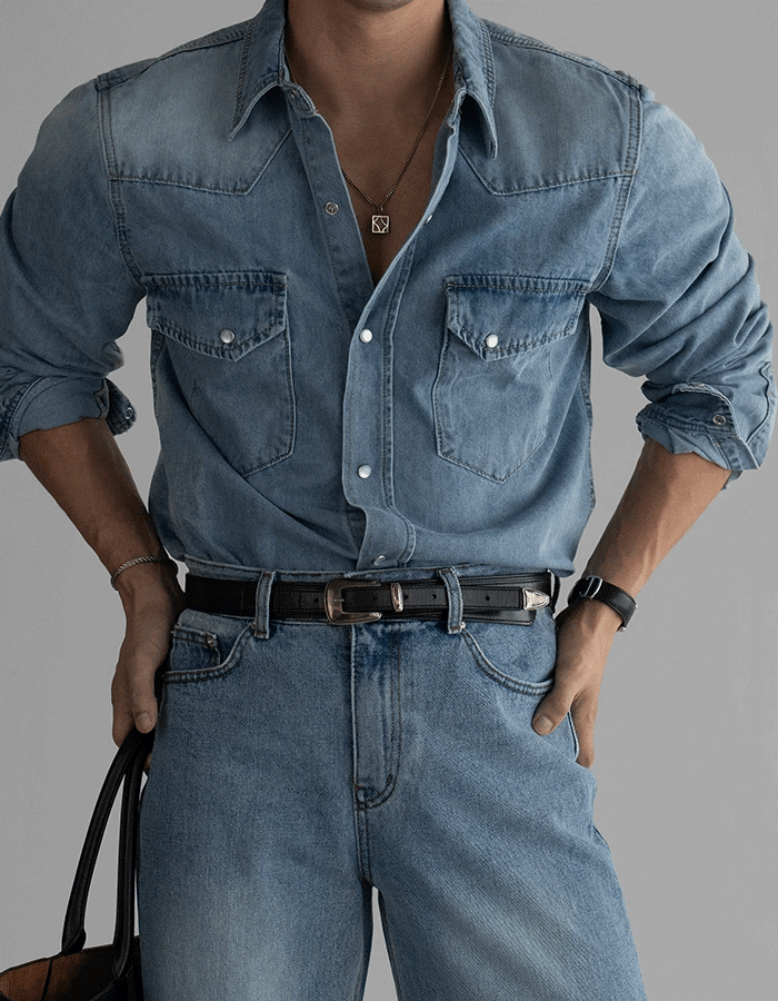 西部牛仔長袖襯衫
