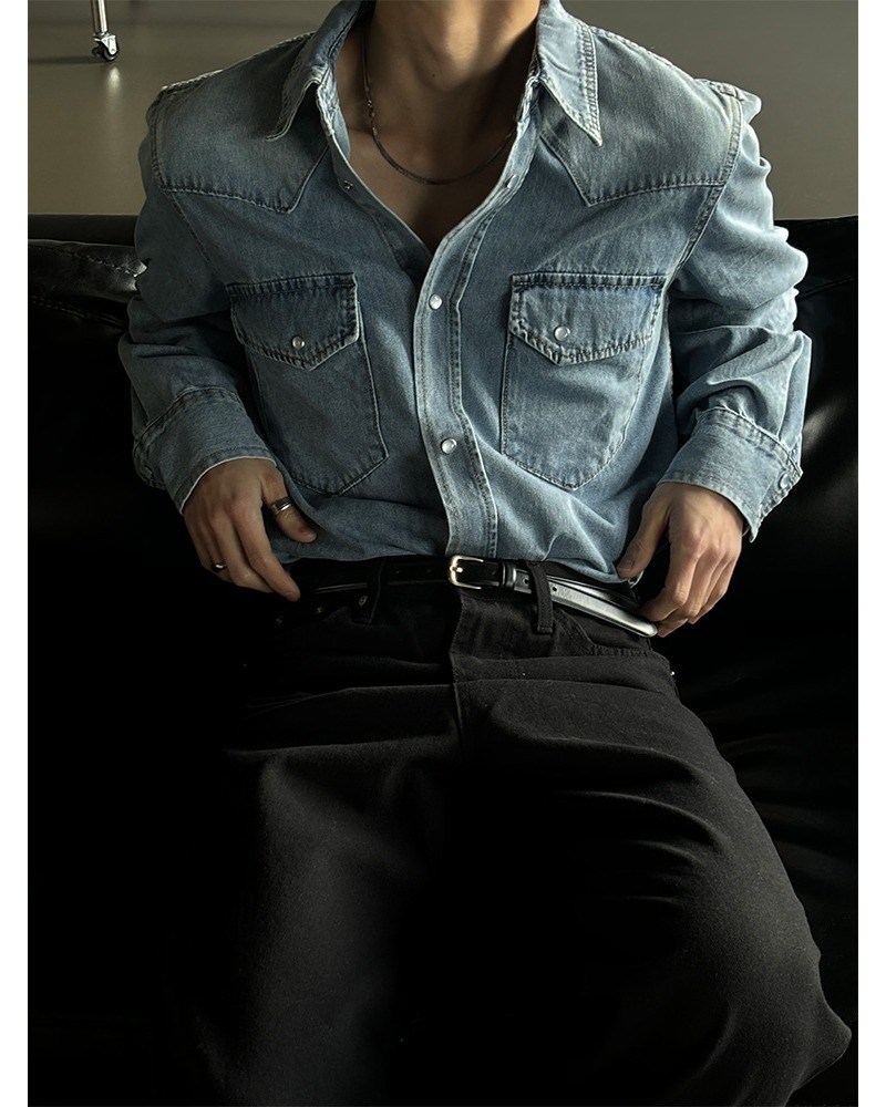 西部牛仔長袖襯衫