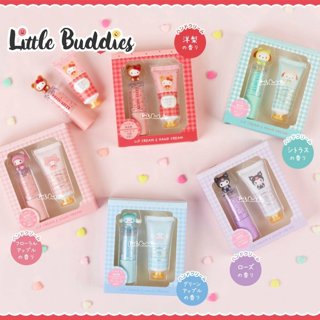 日版Sanrio 保濕化妝品系列 立體小熊造型公仔 潤唇膏護手霜套裝