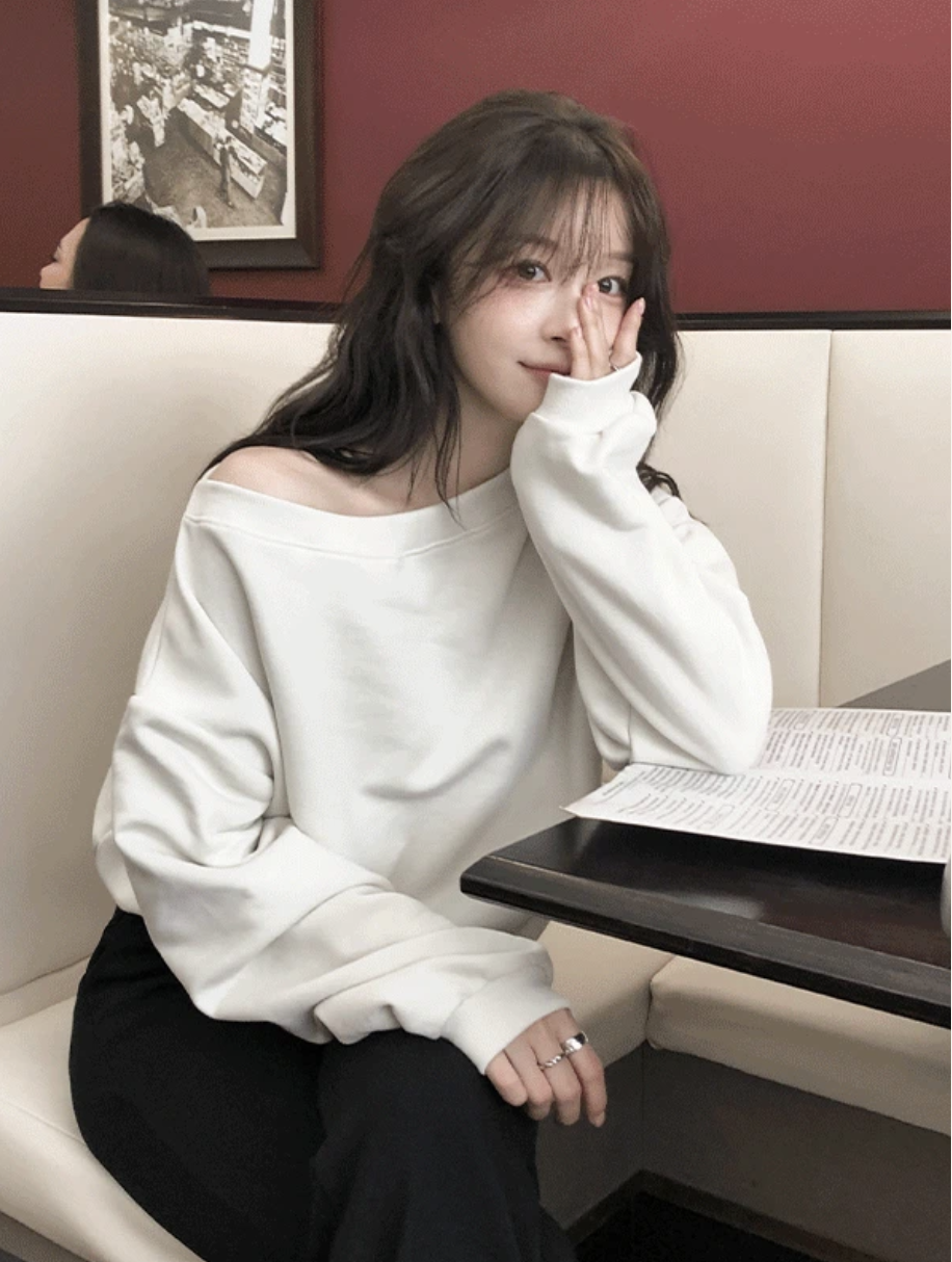 預訂｜SLOWAND #SLOWMADE Off-Shoulder Sweatshirt (4 Color)