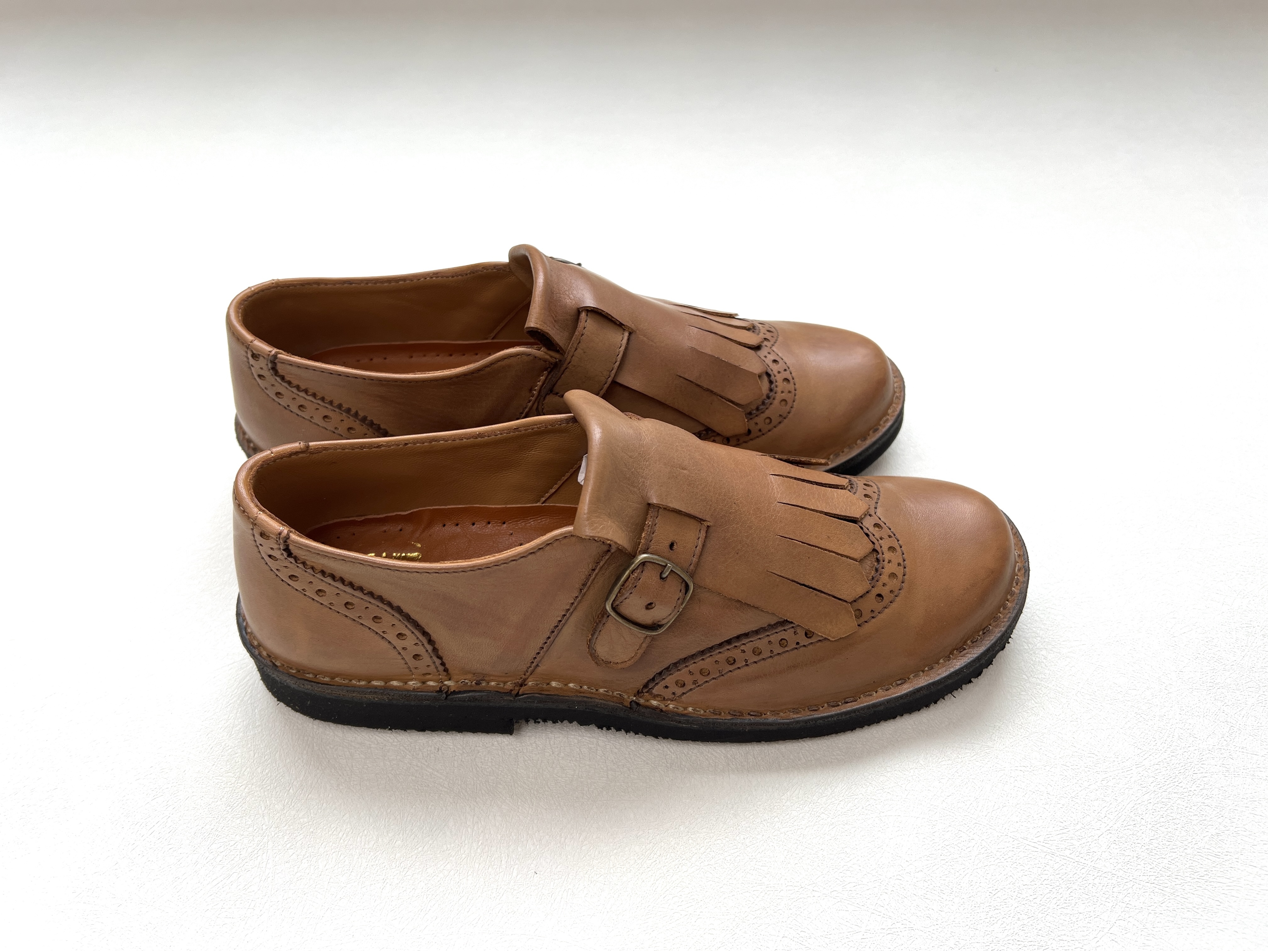 （預購）EUREKA 皮革流蘇拼接懶人鞋