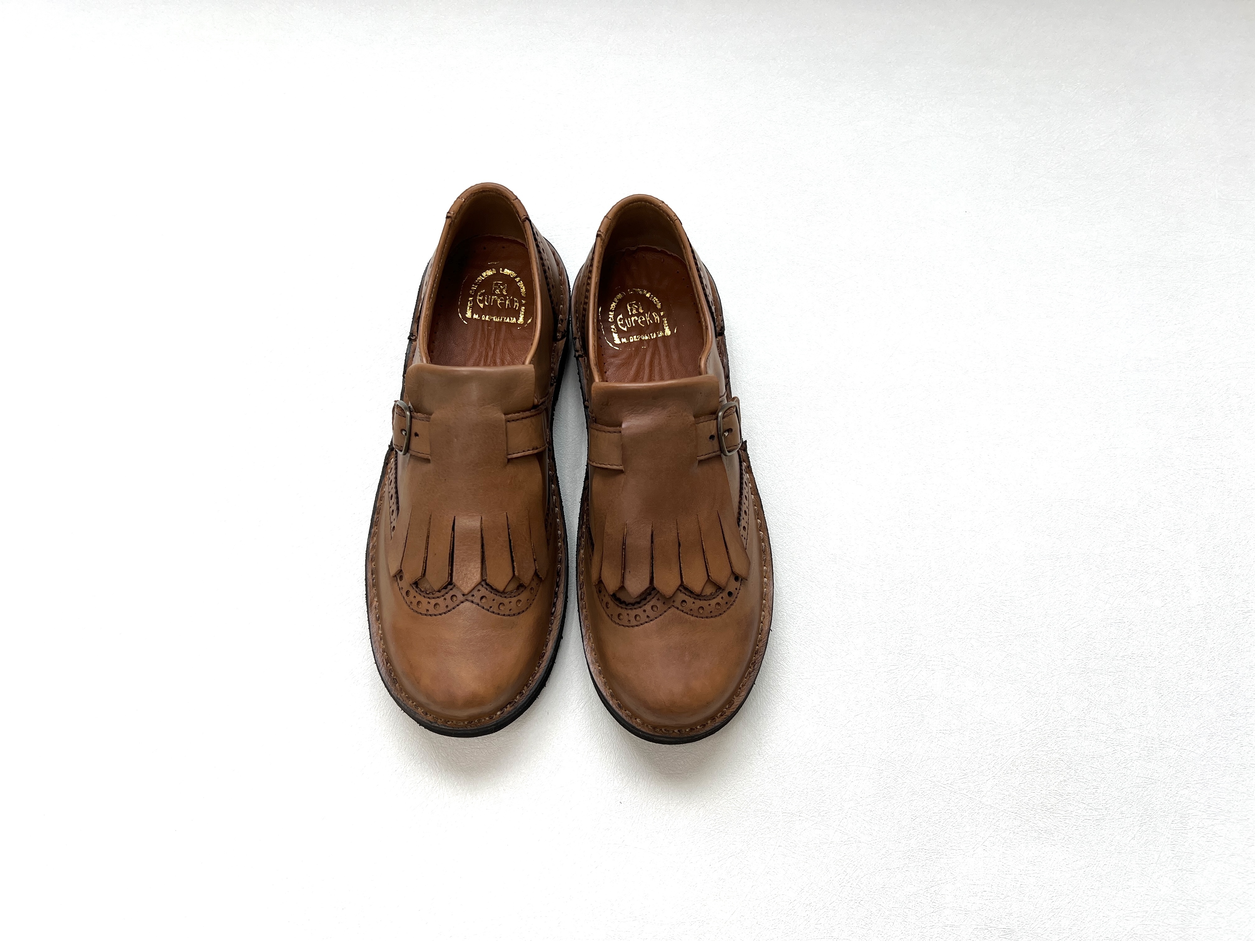 （預購）EUREKA 皮革流蘇拼接懶人鞋