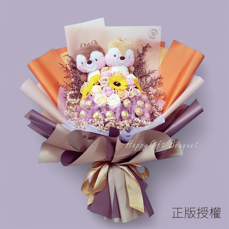 奇奇蒂蒂花栗鼠金莎香皂花束,Chip 'n' Dale Ferrero Rocher Soap Bouquet