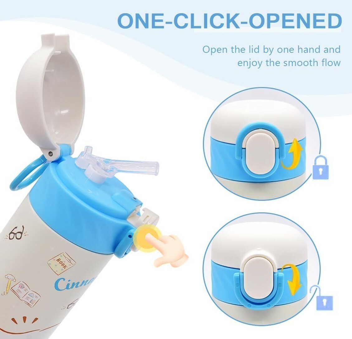 玉桂狗 |兒童真空冷熱保溫杯|l連飲管(420ml)