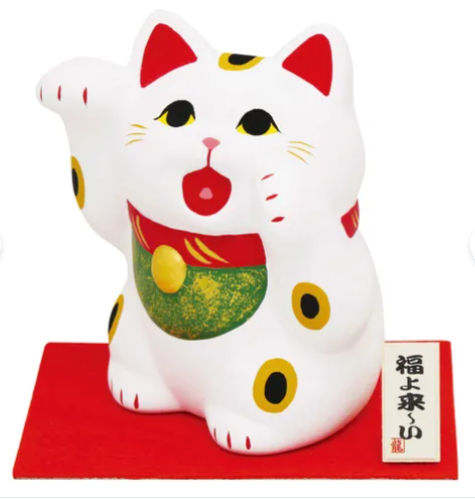 日式陶瓷好運招財貓(白) (非日本製)