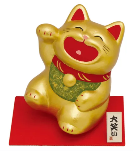日式陶瓷大笑招財貓(金) (非日本製)