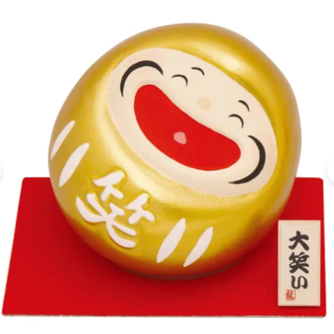 日式陶瓷大笑達摩(金) (非日本製)