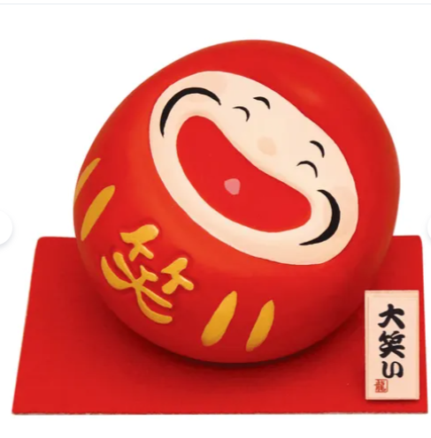 日式陶瓷大笑達摩(紅) (非日本製)