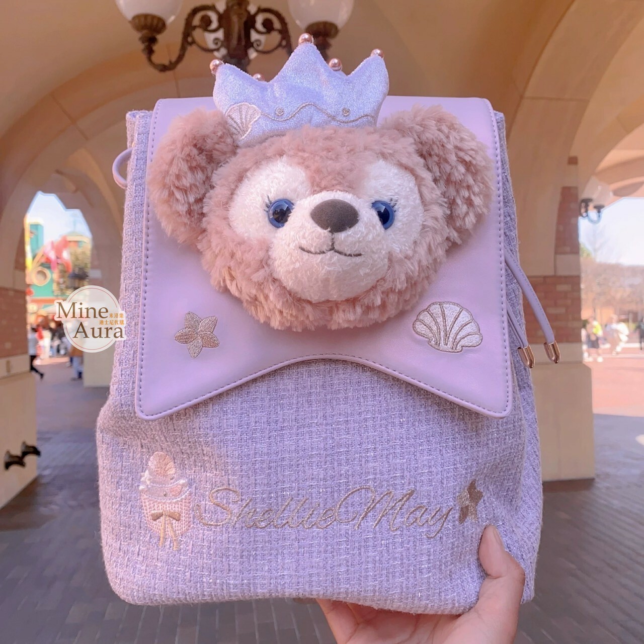 夢幻慶典系列 雪莉玫 ShellieMay 絨毛大頭造型 後背包 -上海迪士尼樂園