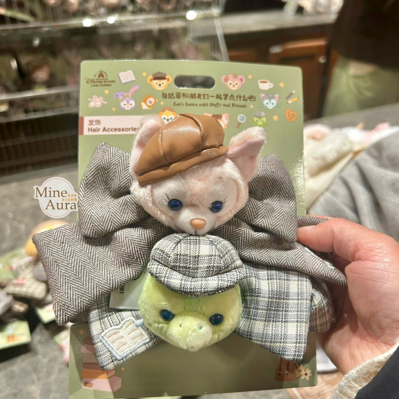 達菲 Duffy 與好友們 小小課堂系列 奧樂米拉 海龜 OluMel 玲娜貝兒 Lina bell 髮夾 髮束 大腸圈 髮飾 2入組 -上海迪士尼樂園