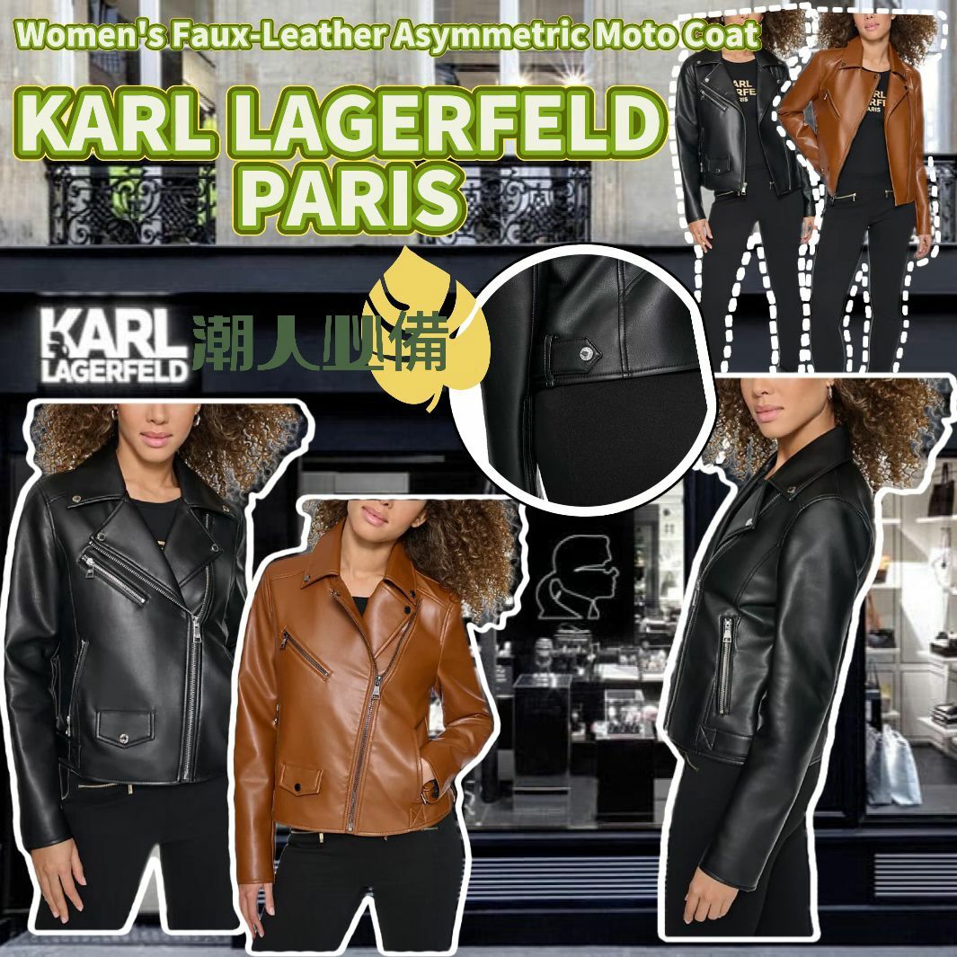 【預購】KARL LAGERFELD PARIS Asymmetric G021011 女裝仿皮外套