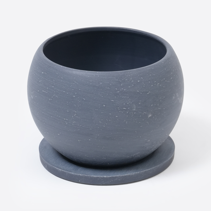 SP 圓形陶器花盆/霧炭灰 12cm