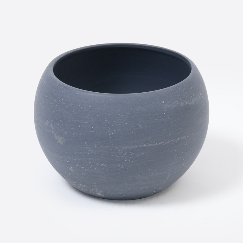 SP 圓形陶器花盆/霧炭灰 12cm