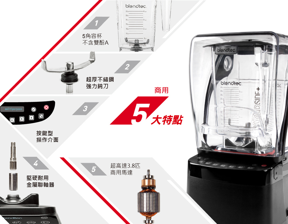 美國Blendtec高效能食物調理機超靜音885-尊爵黑 美國Blendtec高效能食物調理機超靜音885-尊爵黑