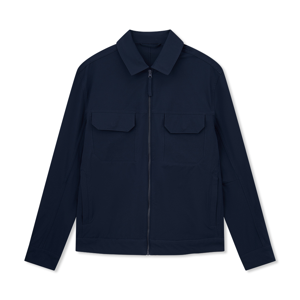 男裝純色拉鏈外套