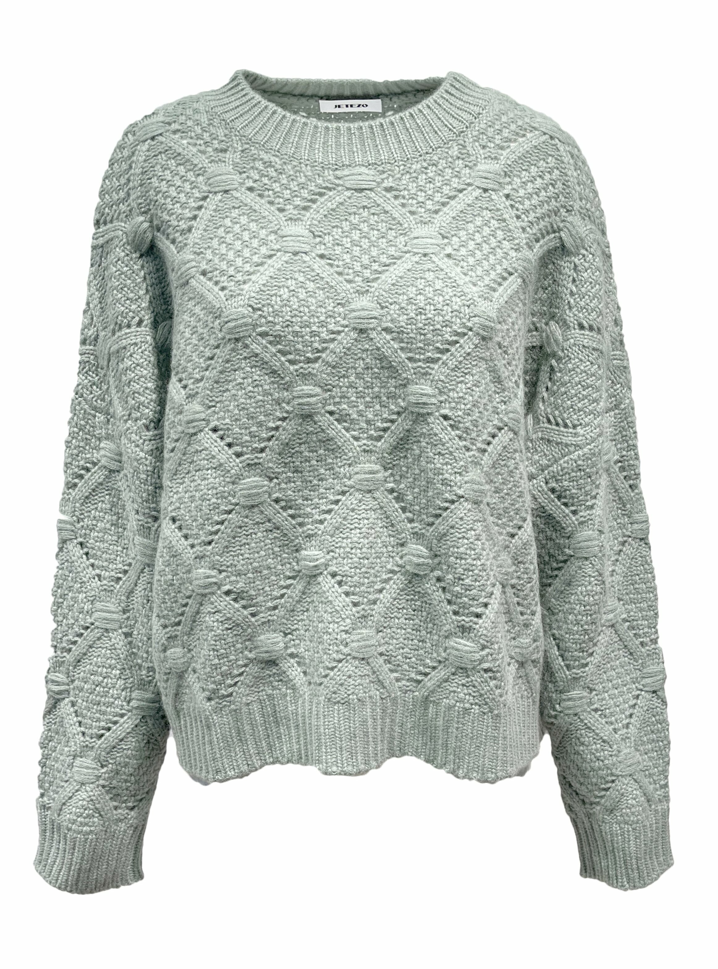 BD15327A1 冬日結節菱格立體針織毛衣 (2色)