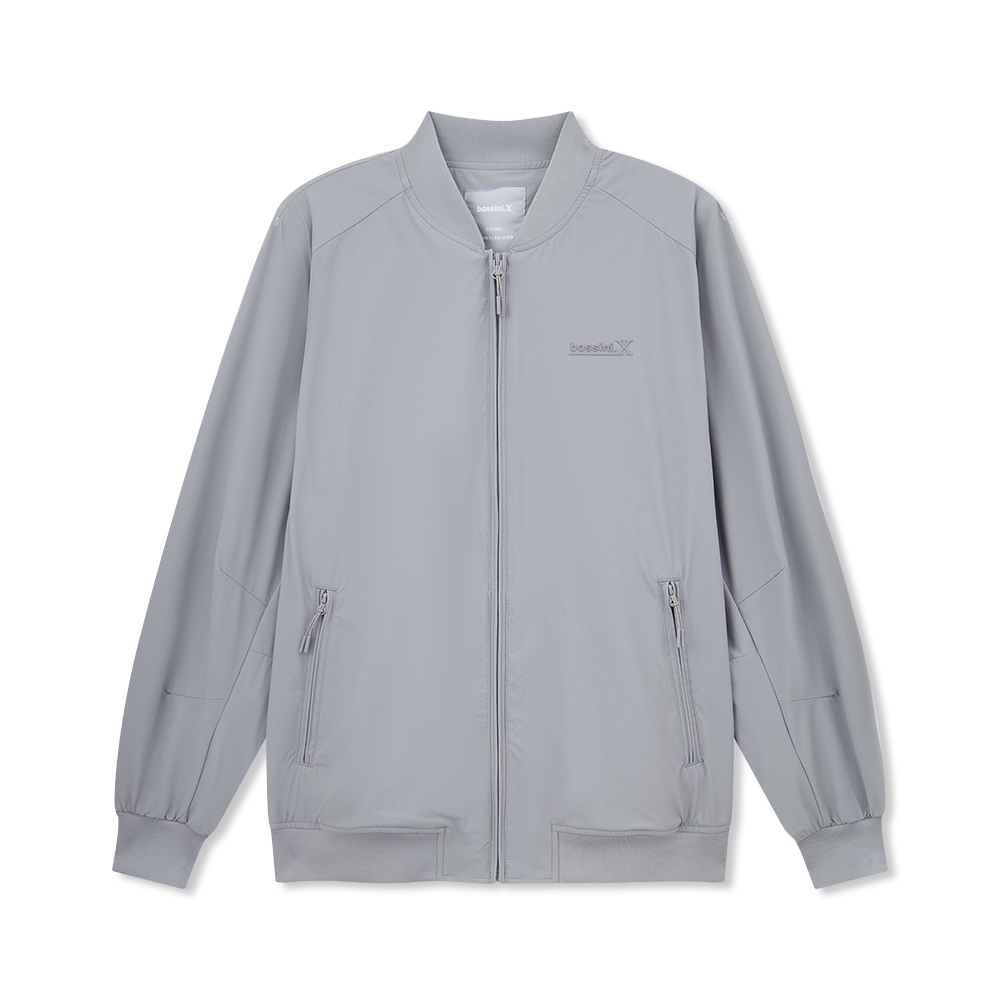 男裝純色拉鏈外套