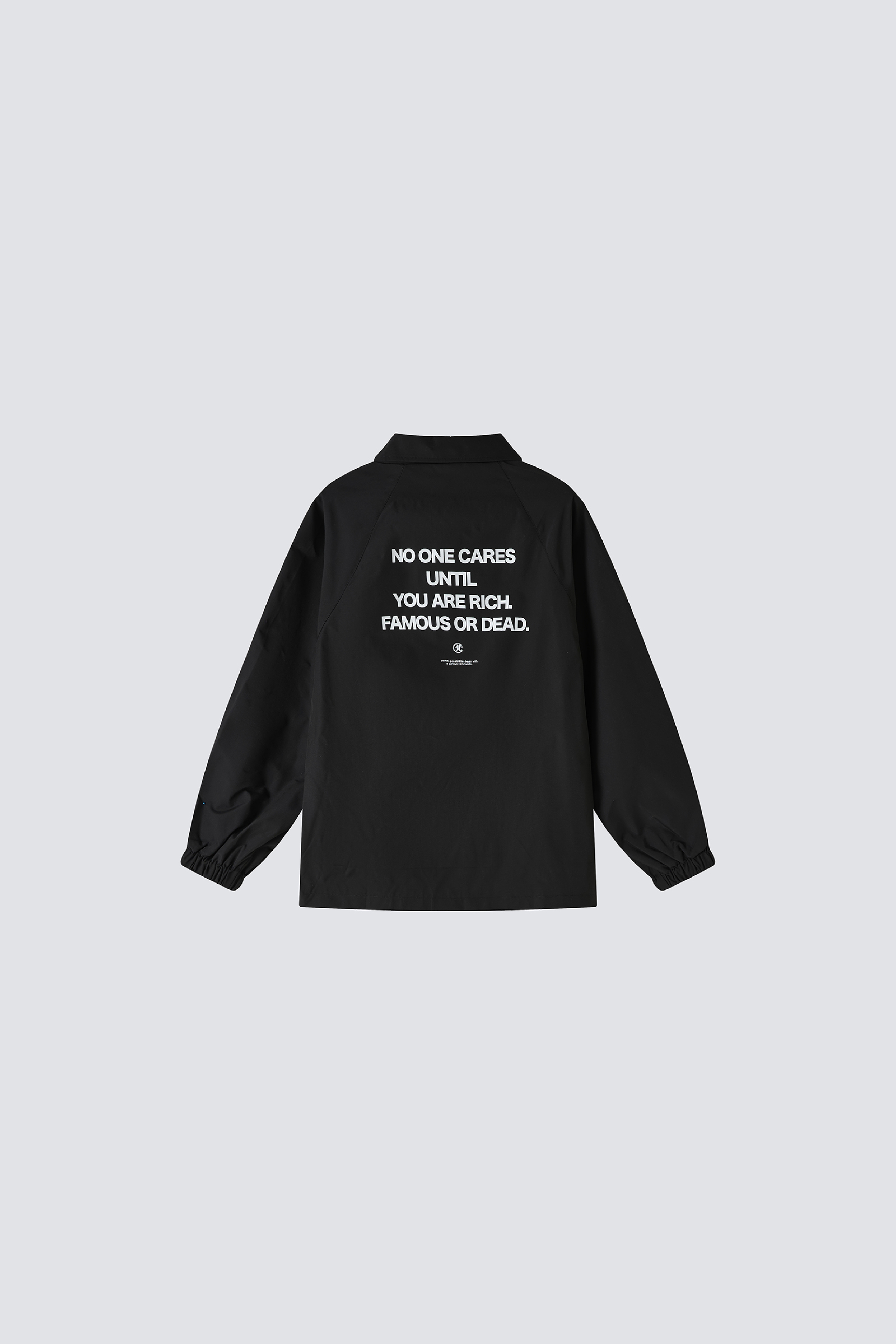 "NO ONE CARES" Coach Jacket｜Black｜Hong Kong Original Design