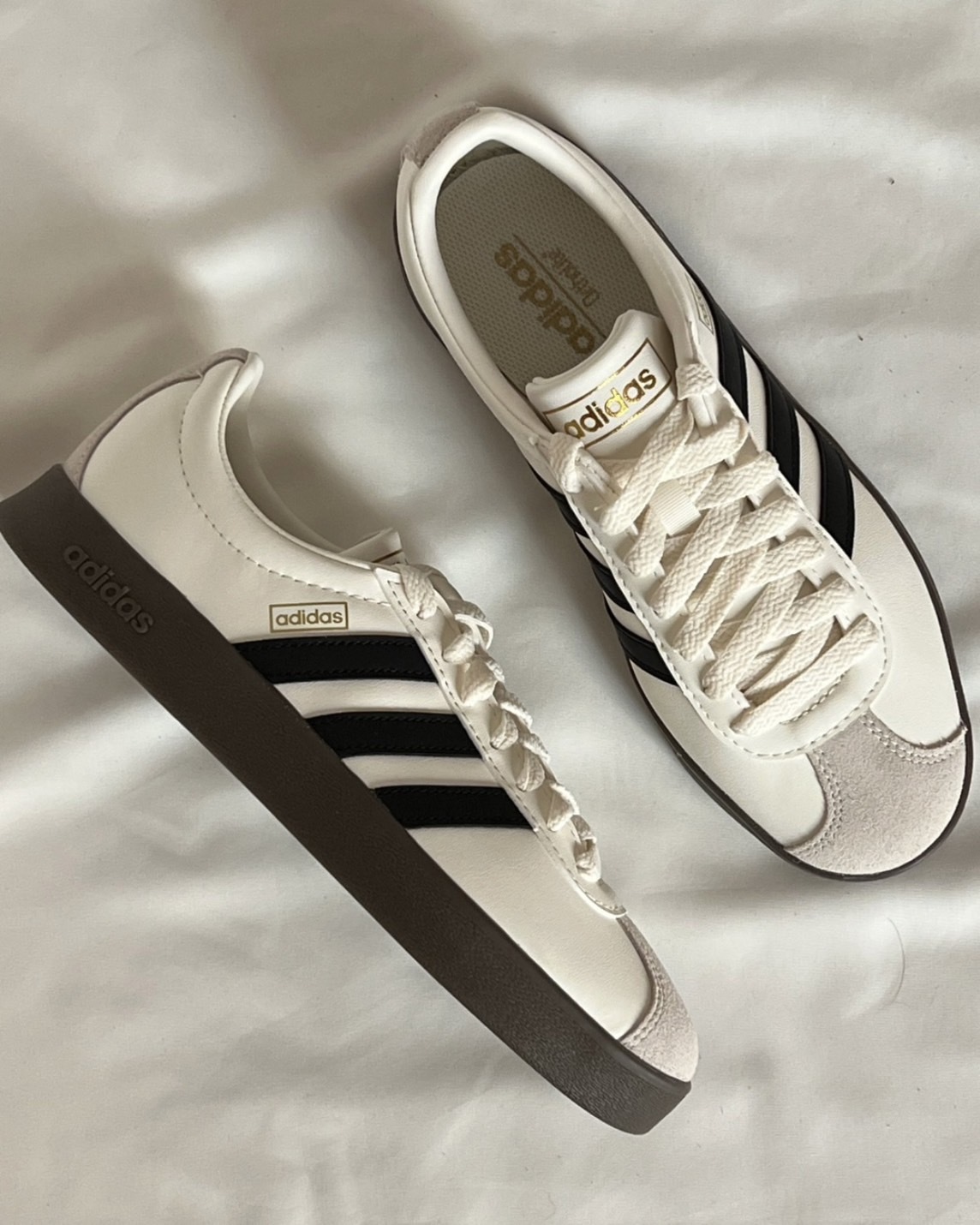NG品-28cm-ADIDAS VL Court 2.0 奶油金 焦糖底