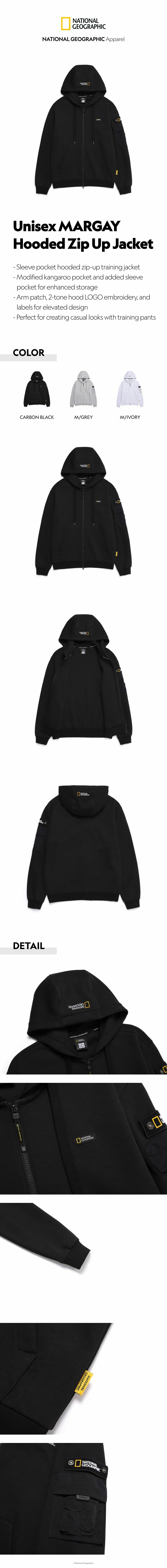 Unisex MARGAY Hooded Zip Up Jacket - CARBON BLACK