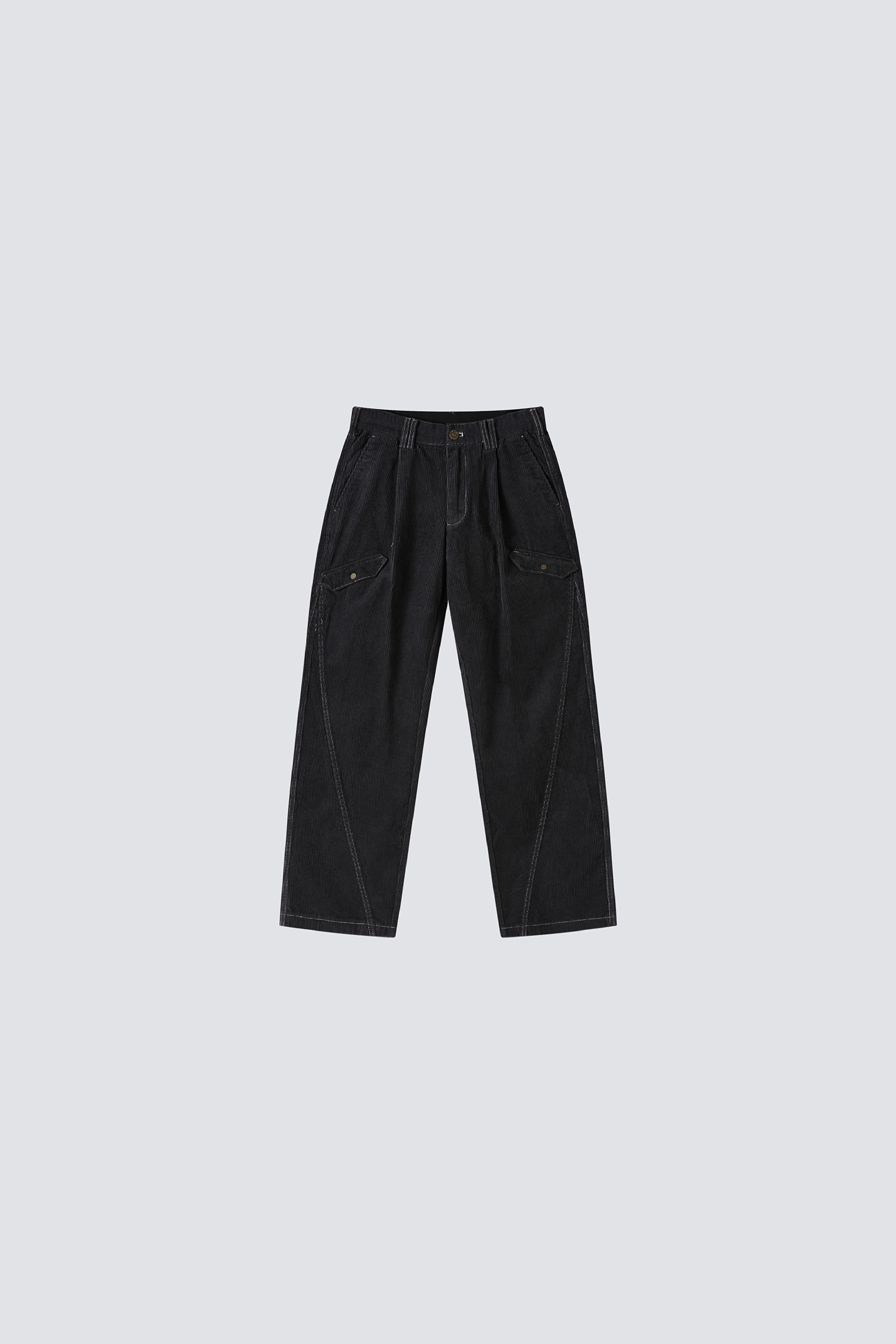 Light Line Corduroy Wide Leg Pants｜Dark Grey｜Hong Kong Original Design