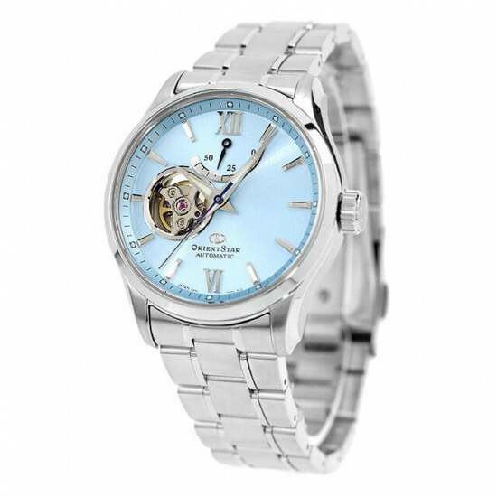 Orient Star RK-AT0019L Automatic Watch, Semi-skeleton, Limited to 300 Domestic Pieces, Mechanical, Made in Japan, Open Heart RK-AT0019L, Men's Sky Blue, blue (sky blue), Bracelet Type  機械自動手錶，半鏤空，限量 300 件 , 日本製造