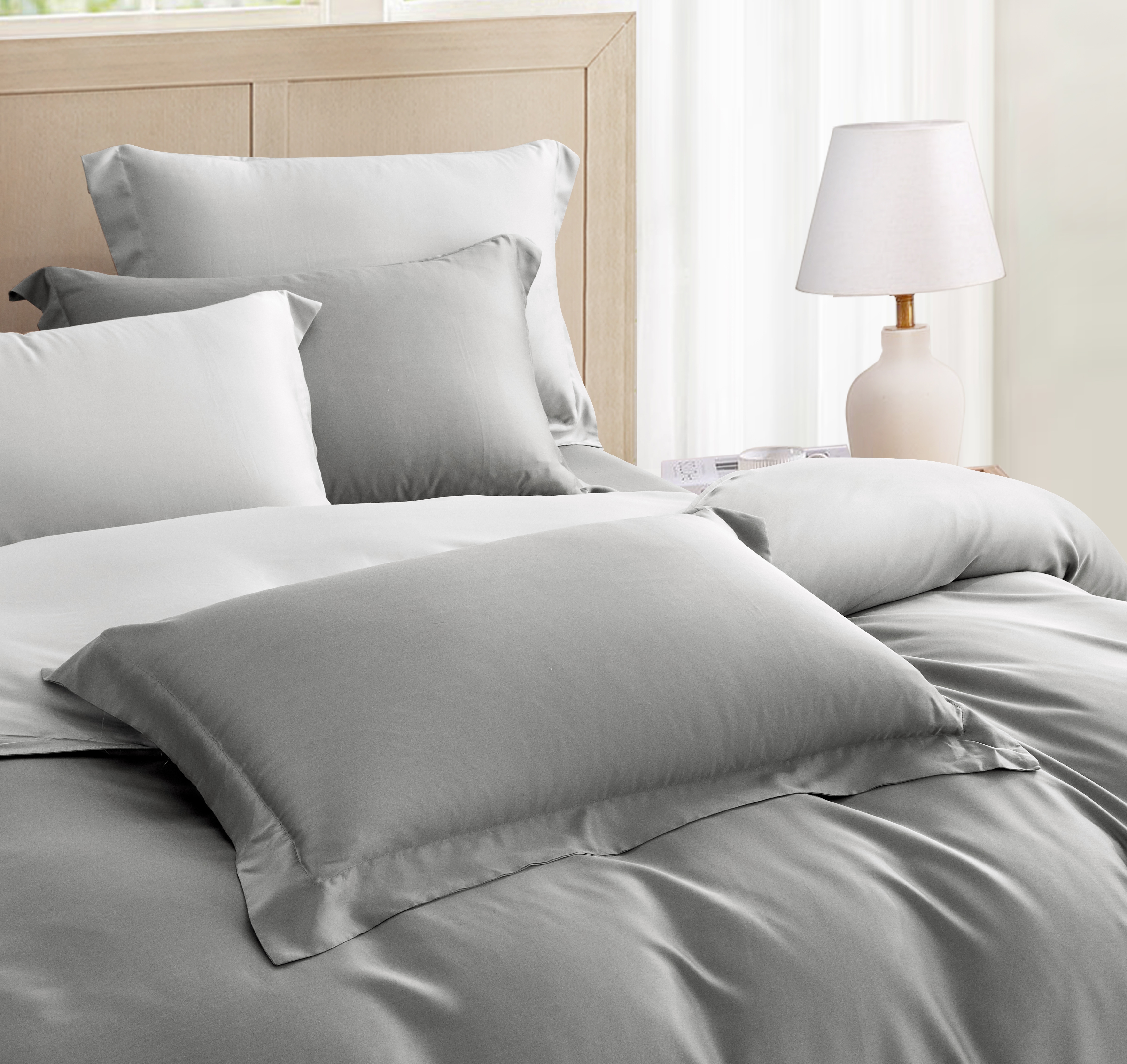 100%頂級60支素面雙拼色天絲- 冷霧灰(有單人)