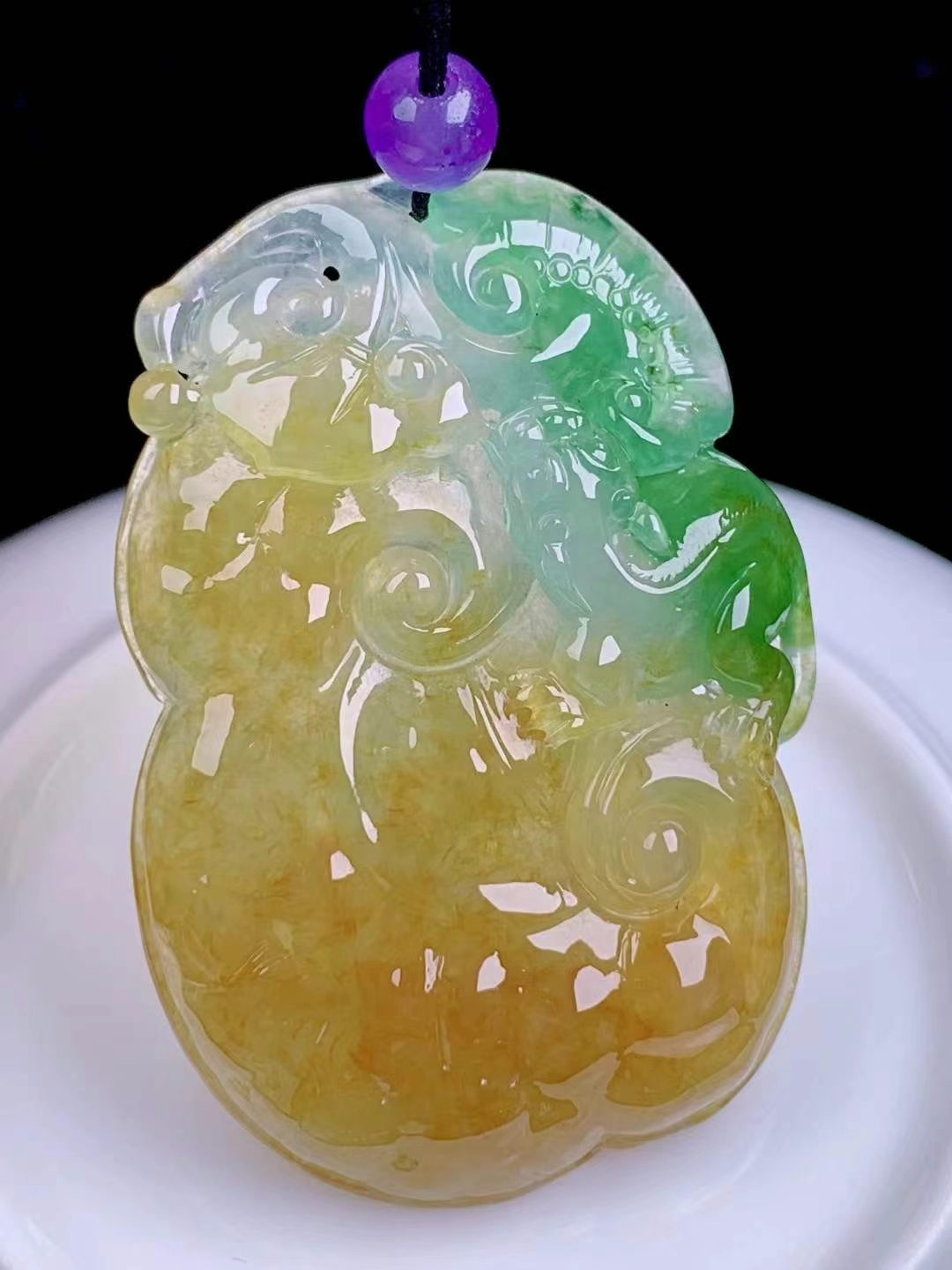 1225522 翡翠冰三彩如意