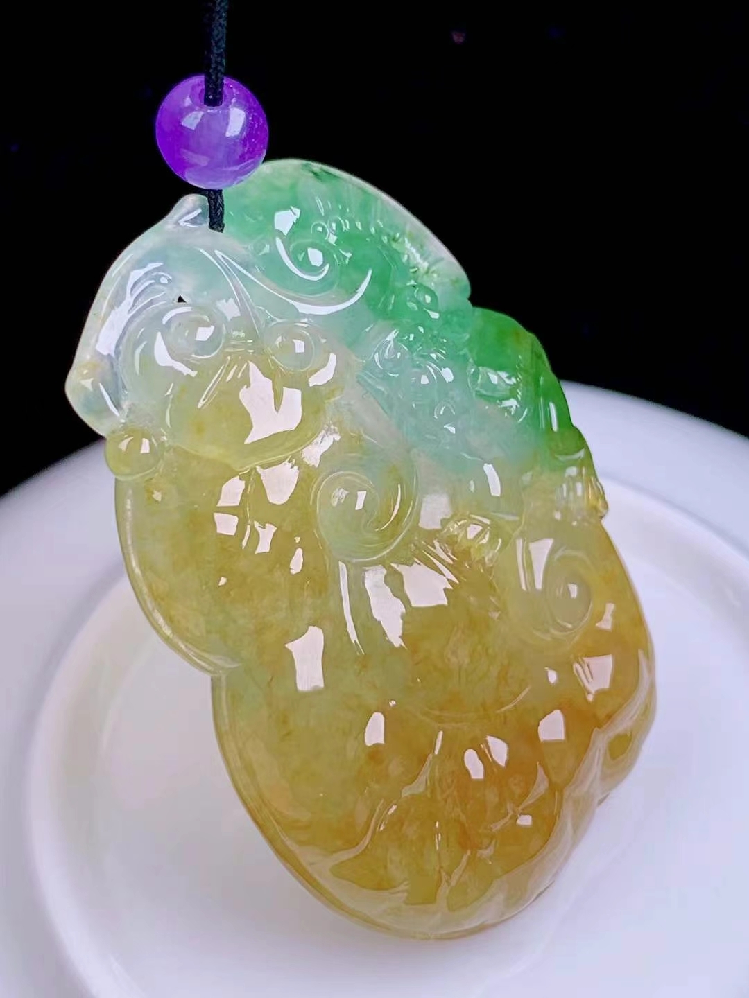 1225522 翡翠冰三彩如意