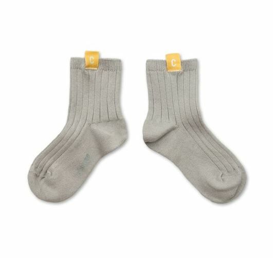 COLLEGIEN C標羅紋短襪 Cyril- Gris Perle珍珠灰