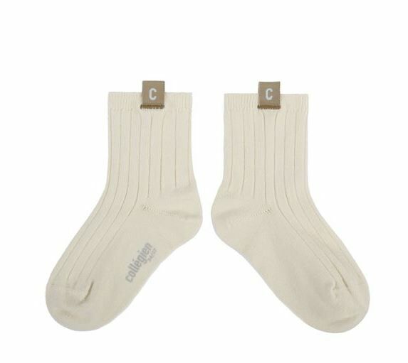 COLLEGIEN C標羅紋短襪 Cyril- Doux Agneaux米白