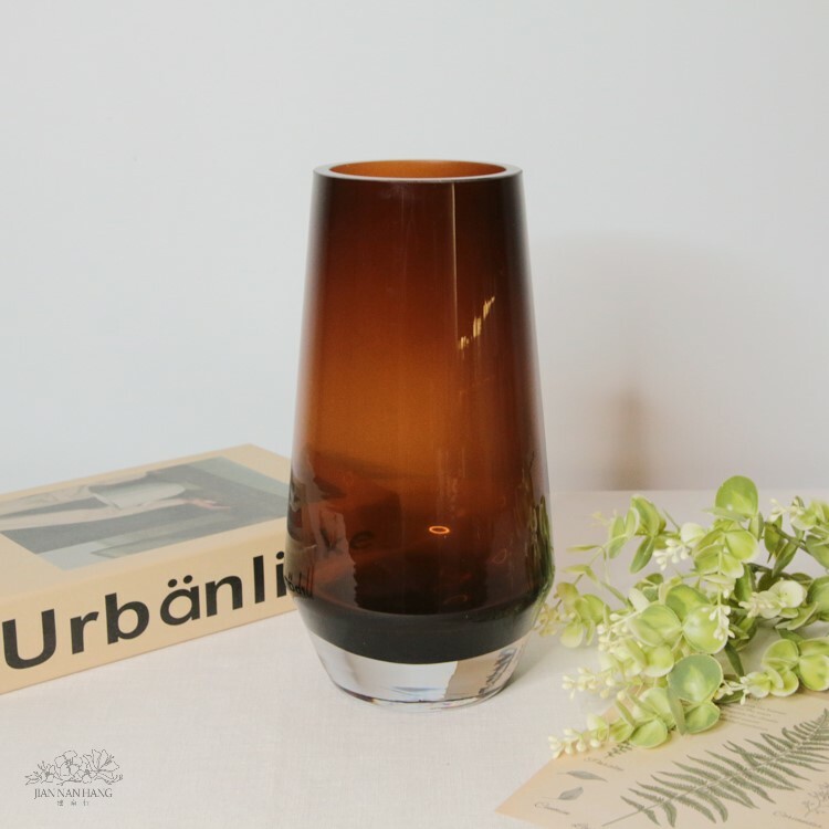 玻璃花器 厚 摩卡棕