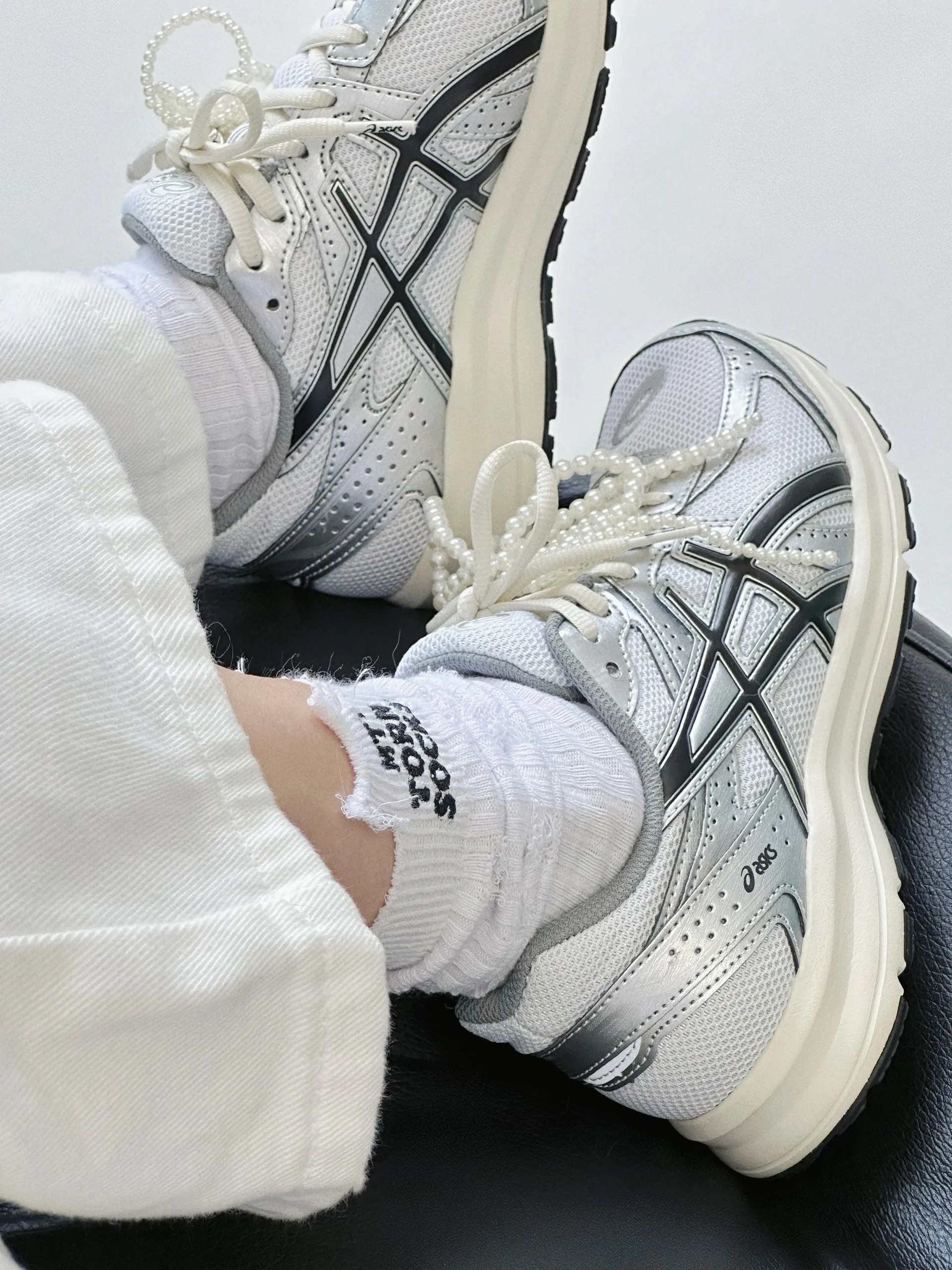 ASICS JOG 100S 銀奶油 白色 黑銀 奶油底 Y2K 復古 男女鞋 1201A967-100 / 預購